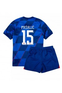 Fotbalové Dres Chorvatsko Mario Pasalic #15 Dětské Venkovní Oblečení ME 2024 Krátký Rukáv (+ trenýrky)